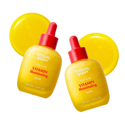 EQQUALBERRY Vitamin Illuminating Serum Double Pack | Niacinamide 4% & TXA | Brightening Vitamin C Serum for Glow & Hyaluronic Acid | Dark Spot & Uneven Tone Care