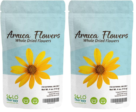 Solo Therapy Arnica Dried Whole Flowers 4 oz, Heterotheca Inuloides, Flores De Arnica Secas, Product from México, Packaged in The USA (Pack of 2) Solo TherapyBuy Supplements Australia