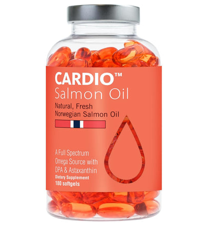 High Strength Omega 3 Fish Oil - 1000mg, Norwegian Salmon Oil with EPA & DHA, No Burping or Aftertaste, Omega 3 Fatty Acids Supplement for Eye
