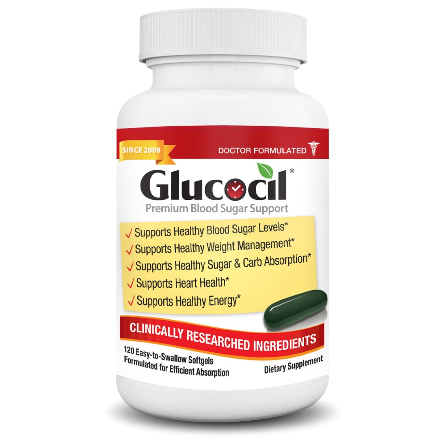 Glucocil – Softgels - Premium Blood Sugar Support - New Clinical Study Published March 2026-3 Million Bottles Sold - Supports the 3 Essentials