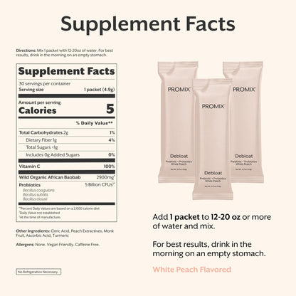 ProMix Nutrition Debloat Prebiotics and Probiotics, Bloating Relief for Women, Gut Cleanse Detox for Men and Immune Support