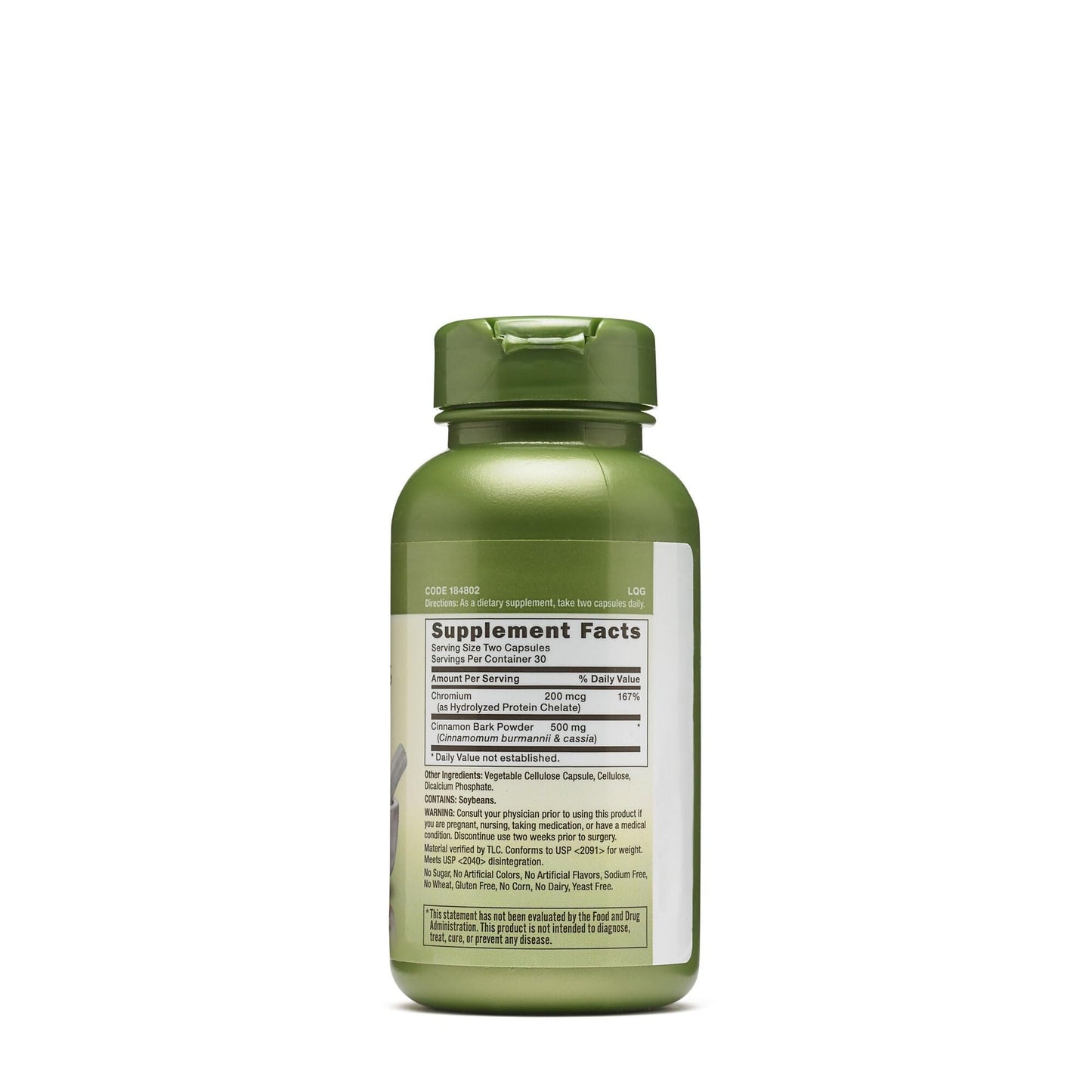 GNC Herbal Plus Cinnamon & Chromium Supplement, Vegetarian 30 Servings