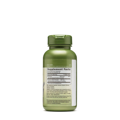 GNC Herbal Plus Cinnamon & Chromium Supplement, Vegetarian 30 Servings