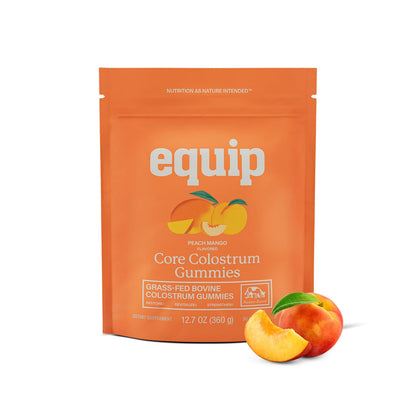 Equip Foods Core Bovine Colostrum Gummies, Delicious 1g Per Seving Grass Fed Colostrum Supplement - Gut Health, Immunity, Recovery, Hair & Skin - 60 Bovine Colostrum Gummies,