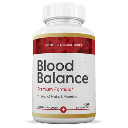 Justified Laboratories Blood Balance - 60 Capsules, Pack of 2 - Advanced Circulatory Support Formula with a Blend of Herbs & Vitamins - 60 Servings
