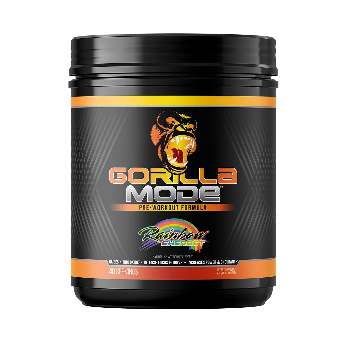 Gorilla Mode Pre Workout - Massive Pumps Laser Focus Energy Power - L-Citrulline, Creatine, L-Tyrosine, Betaine, Hydroprime, Alpha-GPC, 400mg