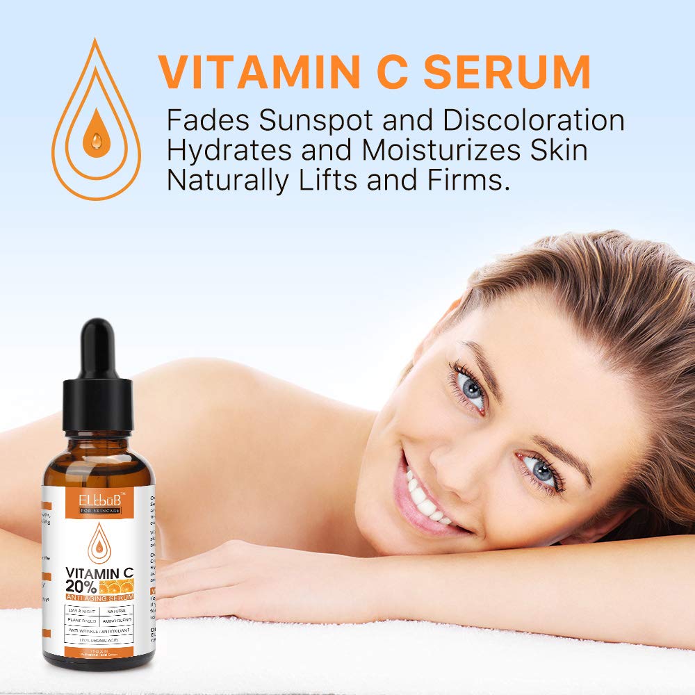 Premium 20% Vitamin C Serum For Face - (3PACK) with Hyaluronic Acid, Retinol & Amino Acids - Boost Skin Collagen,Hydrate & Plump Skin