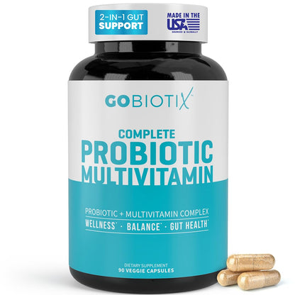 GOBIOTIX Multivitamin with Probiotics and Digestive Enzymes - 25 Billion CFU - Digestive Health, Probiotics