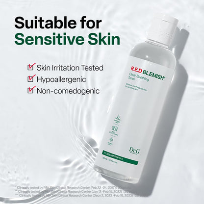 Dr. G R.E.D. Blemish Clear Soothing Toner - Korean Soothing Toner for Glowing Skin - Soothes Irritation Clear Skin - Mild Exfoliant