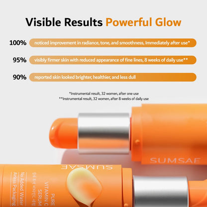 SUMSAE Pure Vitamin C Serum - Korean Skincare with Vitamin 10.5%, Waterless (No oxidation formula), Special Airless Pump, Brightening and Firming Skin