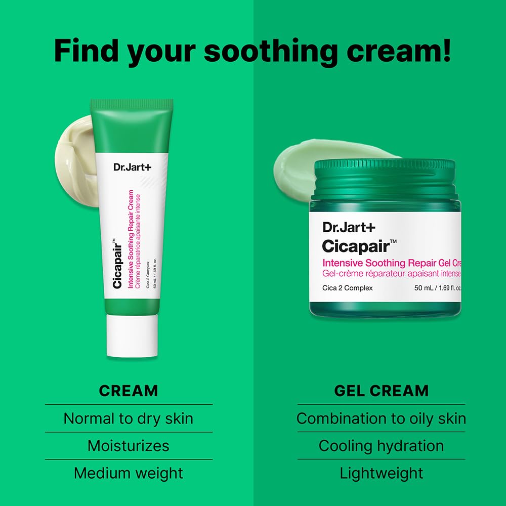 Dr.Jart+ Cicapair Sensitive Skin Korean Face Moisturizer for Redness and Barrier Repair with Centella Asiatica | Korean Skin Care | Travel Size, 0.51 Fl Oz