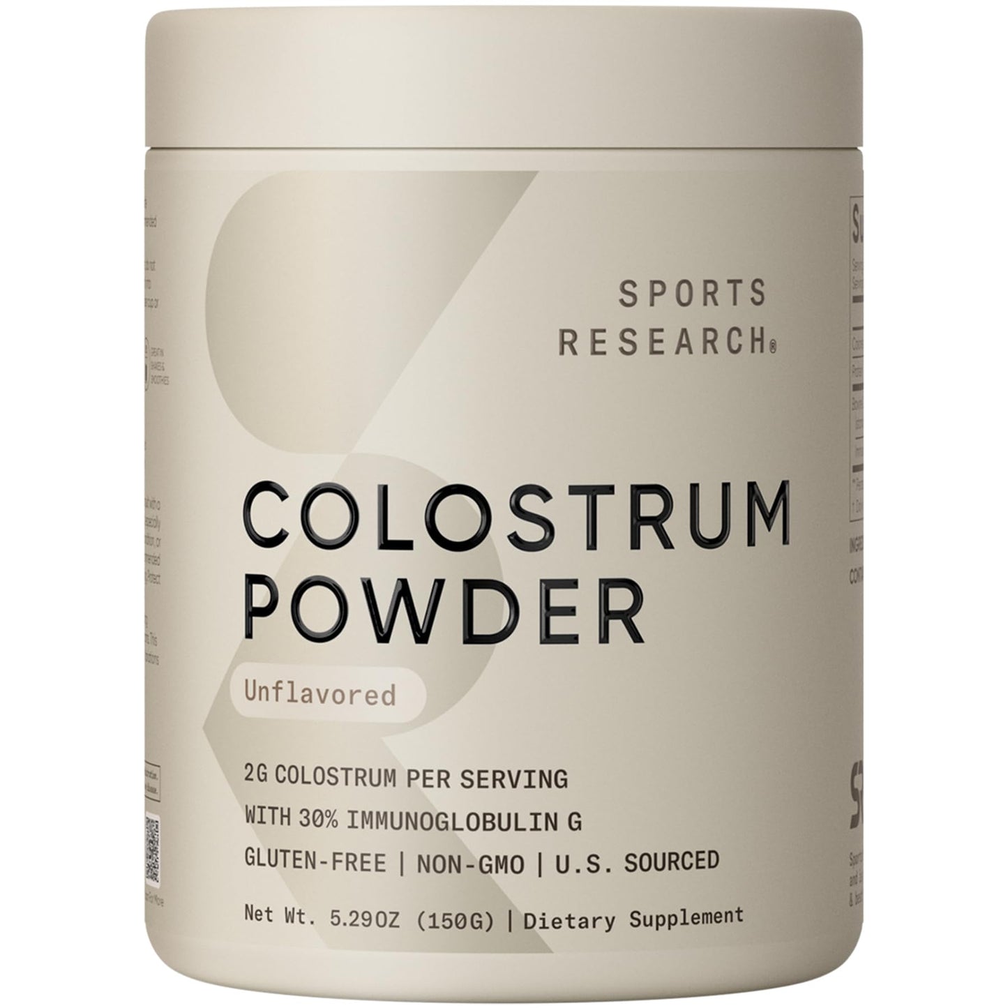 Sports Research® Bovine Colostrum Powder – Easy to Mix, Single Ingredient Superfood – Immunity Support & Gut Health w/IgG Antibodies - U.S. Sourced