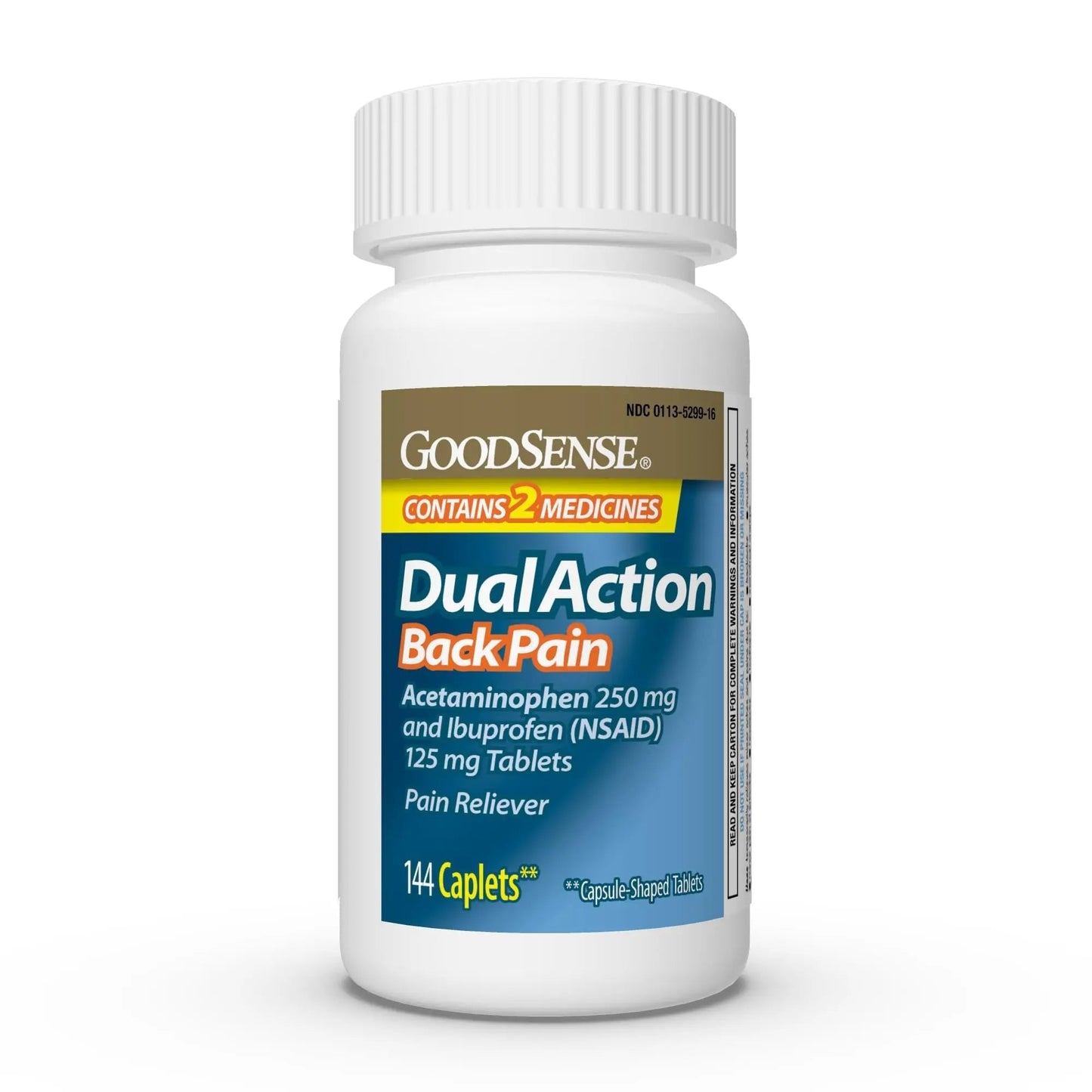 GoodSense Dual Action Acetaminophen and Ibuprofen (NSAID) Tablets, 250 mg/125 mg, Back Pain, 144 Count GoodSenseBuy Supplements Australia