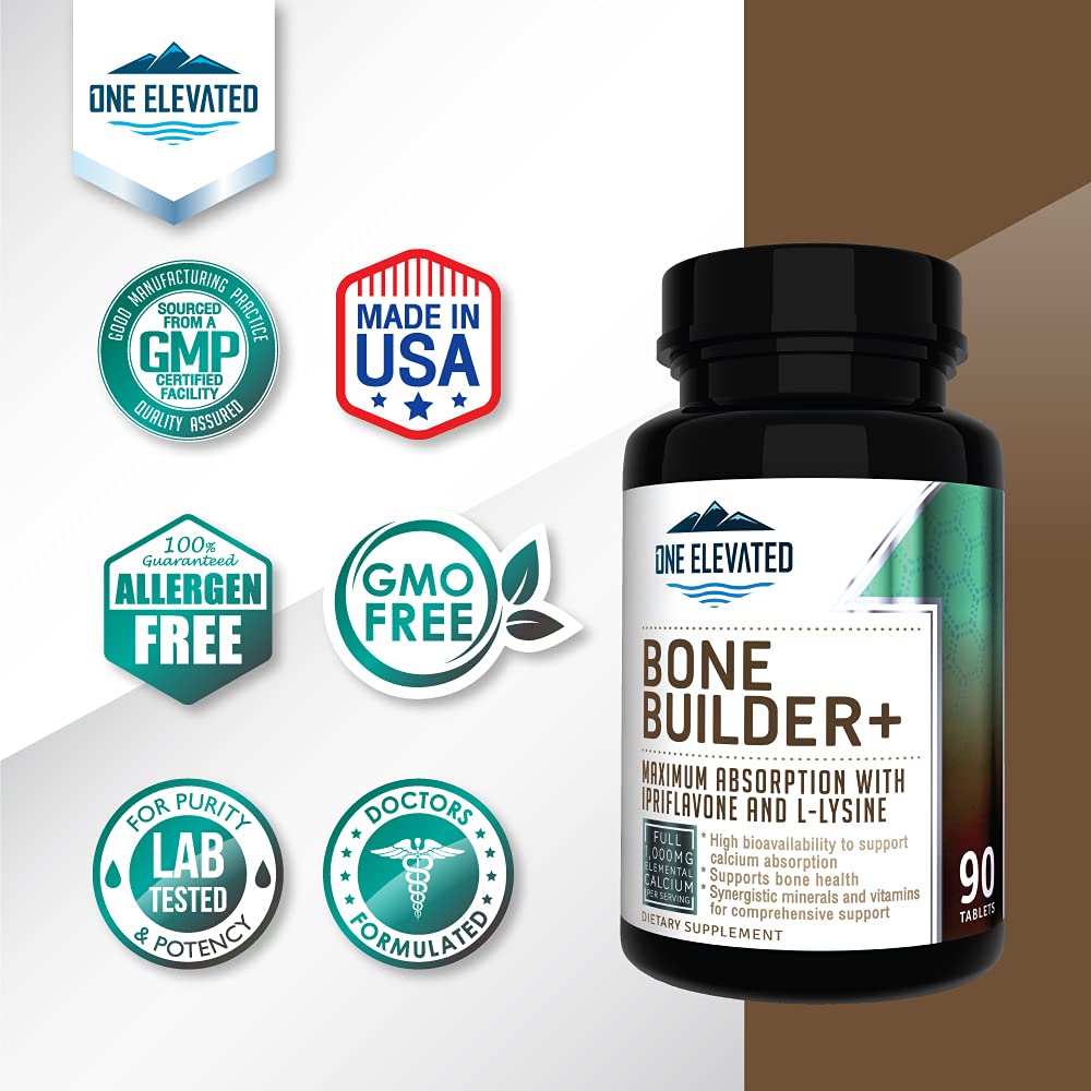 Comprehensive Bone Builder Calcium Supplement. Formulated with Highest Grade Calcium -Carbonate/Hydroxyapatite/Citrate, Magnesium, Zinc, D3. Works in Sync
