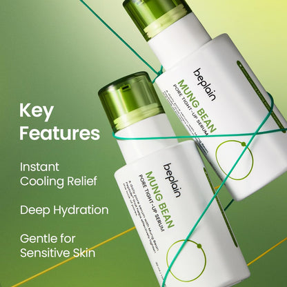 beplain Mung Bean Peptide Soothing Serum | Niacinamide Serum for Instant Soothing & Hydration | Redness & Cooling Pore Care | Skin Elasticity Care