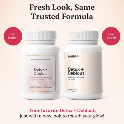 Nourished Natural Health Detox + Debloat - Detox Cleanse and Bloating Relief for Women - Liver and Digestive Support with Milk Thistle