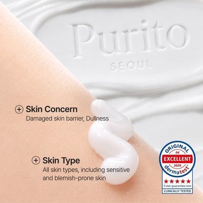 PURITO Panthenol 10% Barrier Cream | Face Moisturizer for Skin Barrier Repair | All skin types, sensitive and blemish-prone skin | Non-Comedogenic,