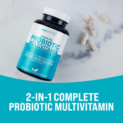 GOBIOTIX Multivitamin with Probiotics and Digestive Enzymes - 25 Billion CFU - Digestive Health, Probiotics