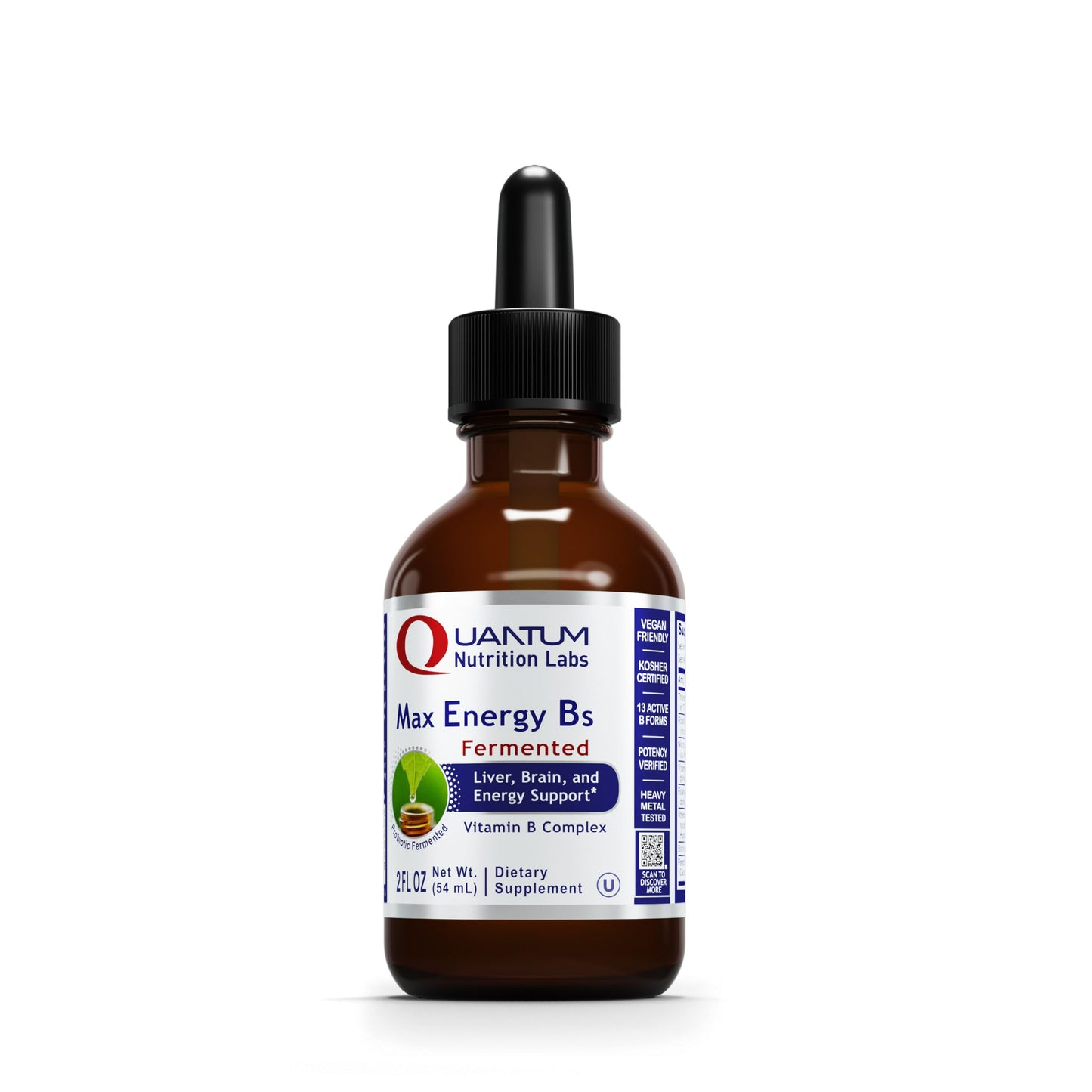 Quantum Nutrition Labs Max Energy B - Vitamin B Complex Liquid Drops, Organic Supplement for Women and Men