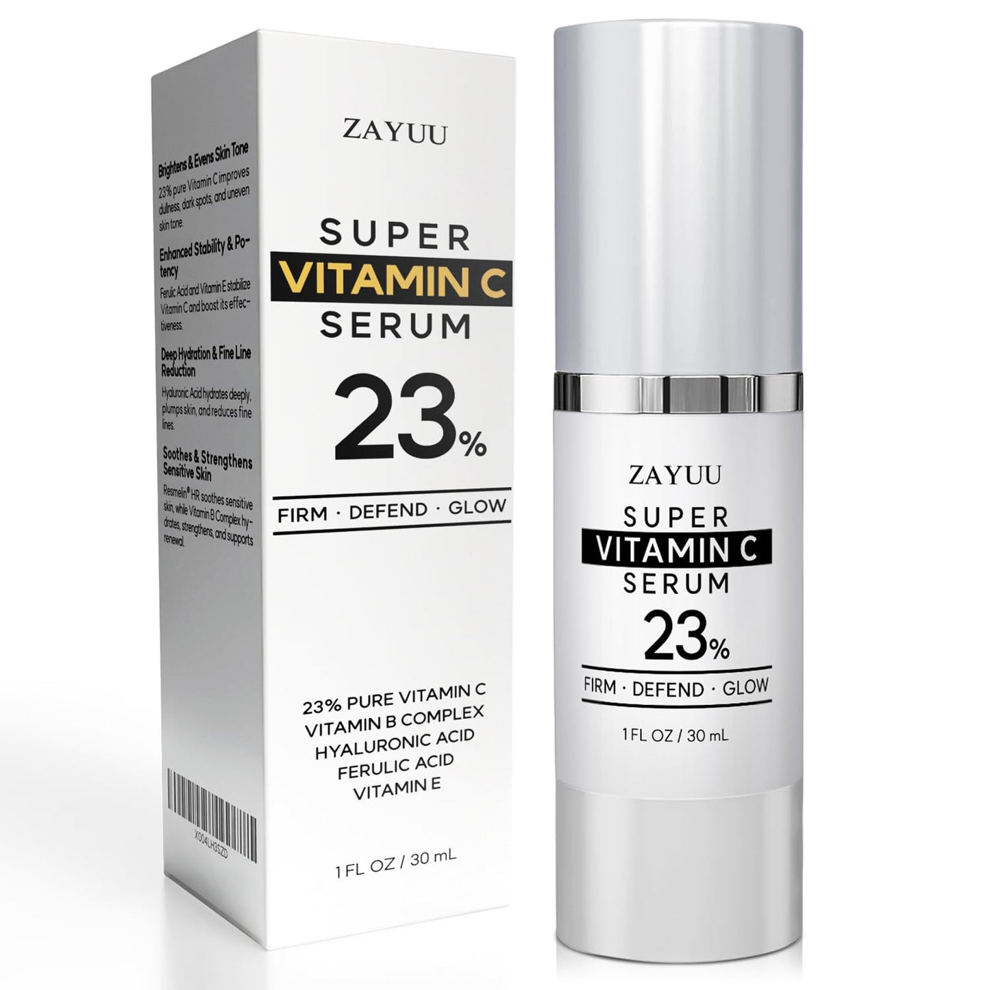 Super Korean Vitamin C Face Serum 23%: Brightening Hydrating Formula with Hyaluronic Acid, Vitamin E & Ferulic Acid — Anti-Aging Serum for Wrinkles,