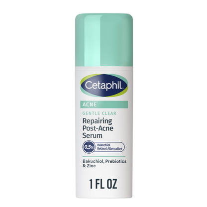 CETAPHIL Gentle Clear Repairing Post-Acne Serum, Retinol Alternative, Oil Free Serum for Sensitive Skin, 1 Fl Oz, Bakuchiol, Improves Skin Tone & Post-acne Marks,