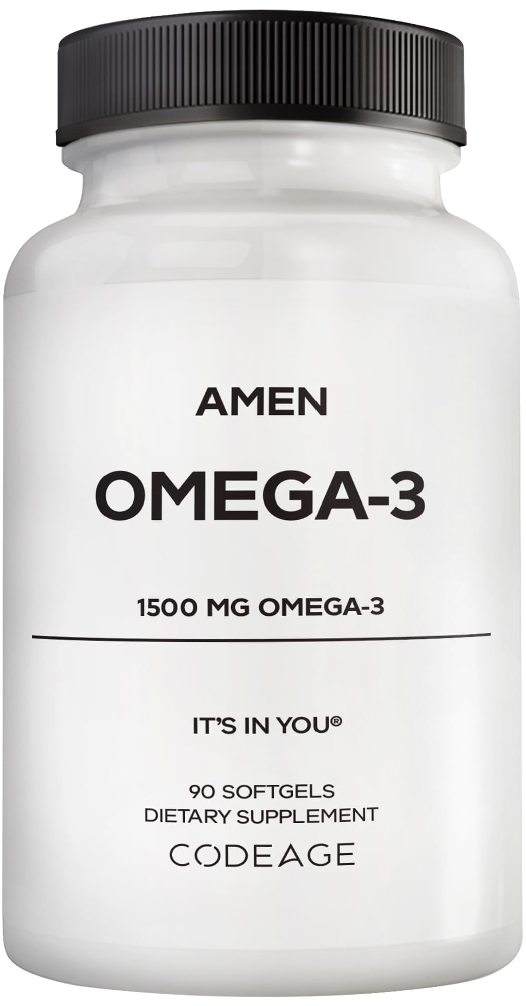 Amen Omega-3 Supplement - 1500mg High-Potency Daily Omega 3 - EPA and DHA Fatty Acids Fish Oil - 45-Day Supply - Fatty Acid Supplements - Fish Oil Pills