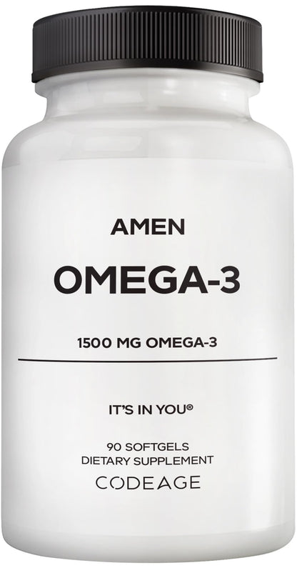 Amen Omega-3 Supplement - 1500mg High-Potency Daily Omega 3 - EPA and DHA Fatty Acids Fish Oil - 45-Day Supply - Fatty Acid Supplements - Fish Oil Pills