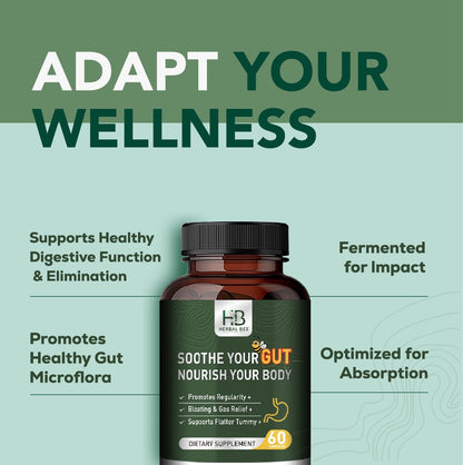 Rigma Herbal BEE Gut Health - Gas and Bloating Relief, Constipation, Leaky Gut Repair - Gut Cleanse & Restore Digestion