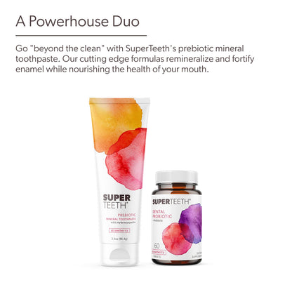 SuperTeeth Oral Probiotics for Mouth Bad Breath & Cavities, Oral Defense Dental Probiotic to Support Healthy Teeth & Gums, Lactobacillus Reuteri Chewable
