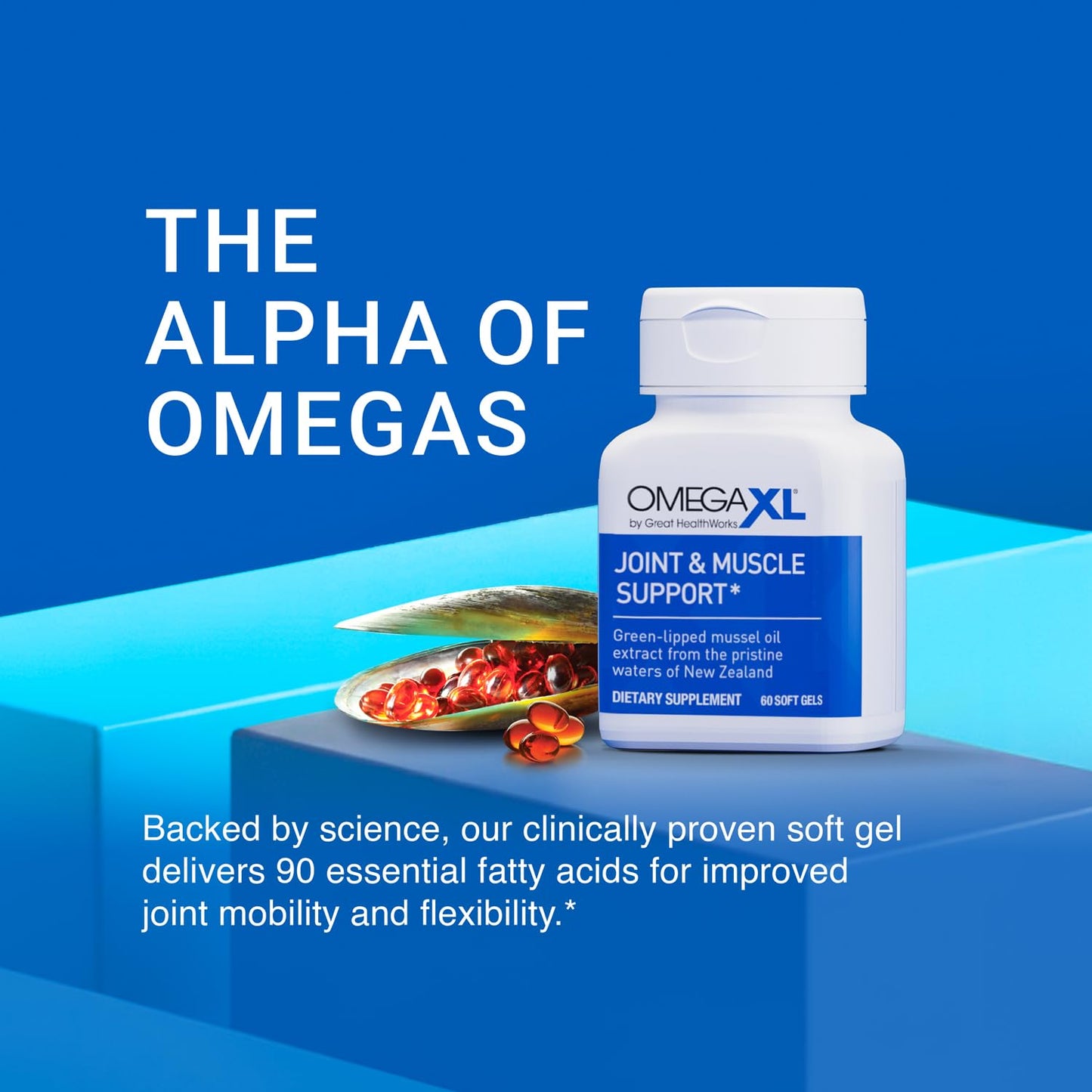 OmegaXL Joint Support Supplement - Natural Muscle Support, Green Lipped Mussel Oil, Soft Gel Pills, Drug-Free, 120 Count OmegaXLBuy Supplements Australia