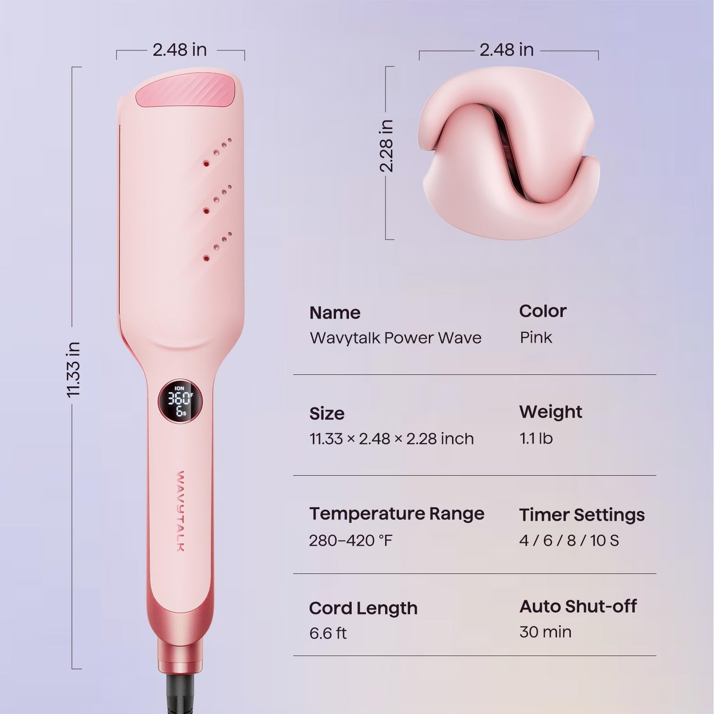 Wavytalk Power Wave Hair Crimper, Curling Iron Hair Crimper Waver, Ventilation Design for Less Damage, Ionic Reduces Frizz, Effortless-Waver