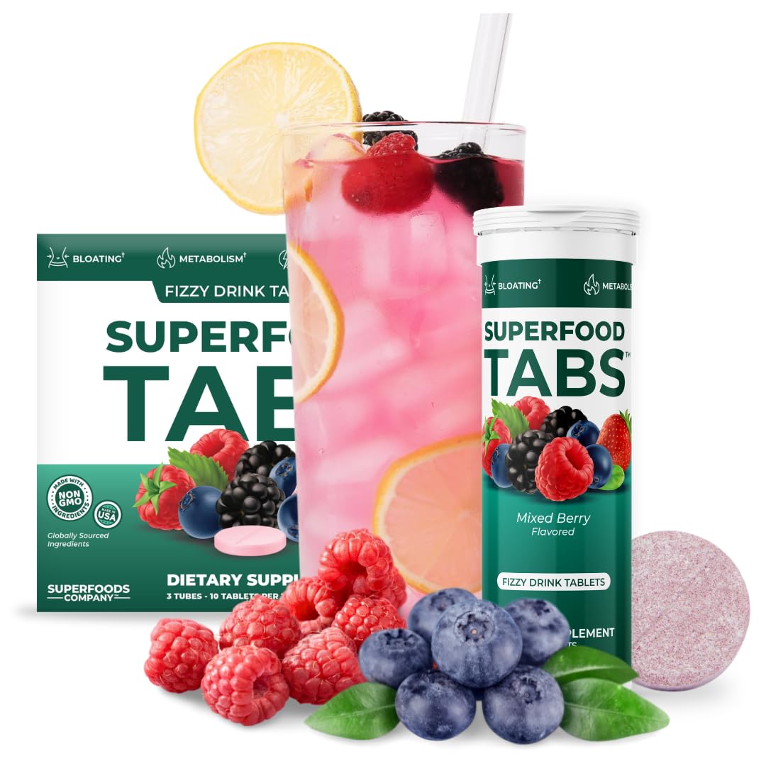 Superfood Tabs Superfoods Company Detox Cleanse Drink - Supplement for Women & Men- Support Healthy Weight- Improve Digestive Health & Bloating Relief