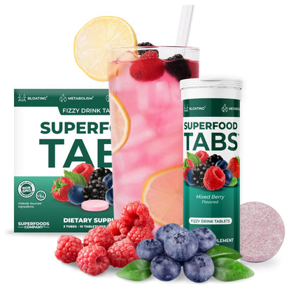 Superfood Tabs Superfoods Company Detox Cleanse Drink - Supplement for Women & Men- Support Healthy Weight- Improve Digestive Health & Bloating Relief