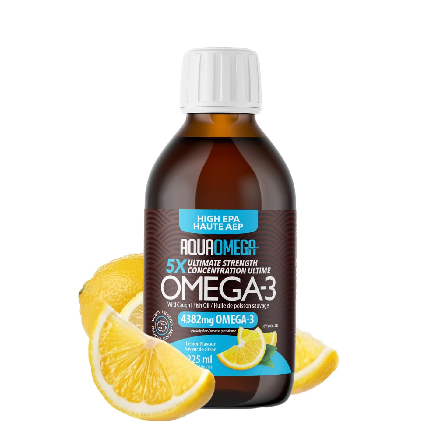 5X Ultimate Strength Omega 3 Fish Oil Liquid with Vitamin D, Burpless Liquid Fish Oil Supplements with High EPA and DHA Omega