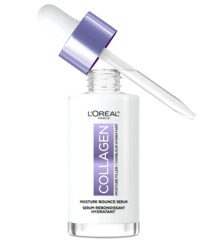 L'Oreal Paris Collagen Moisture Filler Moisture Bounce Face Serum, Glow Serum with Collagen, Glycerin, and Squalane for Bouncy