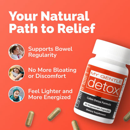 Herbal Nitro My Gentle Detox Cleanse for Women & Men - Poop Pills for Constipation Relief - Overnight Colon Cleanse Natural