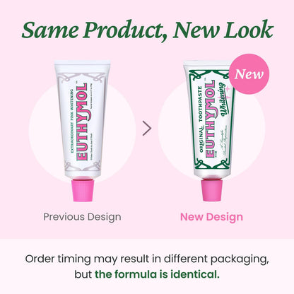 EUTHYMOL Whitening Toothpaste (3.7fl oz) - Stain Removal in 2 Weeks, Long-Lasting Freshness for Sensitive Gum & Teeth. Bad Breath