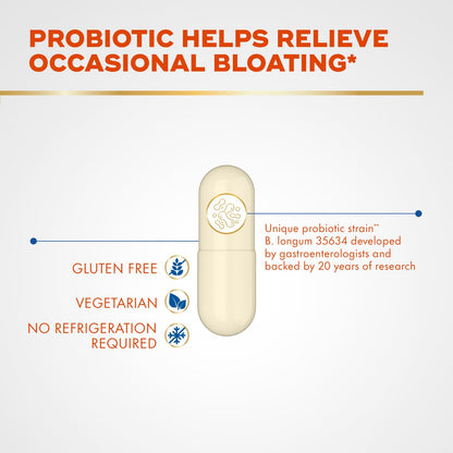 Align Probiotic Bloating Relief + Food Digestion, Probiotics for Women and Men, #1 Doctor Recommended Brand‡, Promotes Digestive Health and Helps Support