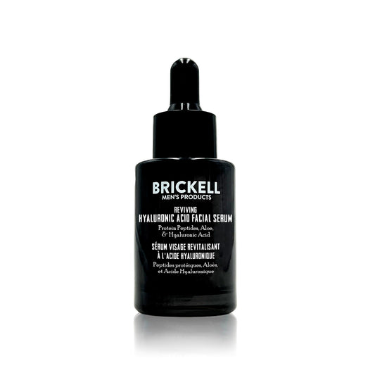 Brickell Men's Anti Aging Hyaluronic Acid Serum for Face, Reviving Day Serum for Men, Facial Serum With Hyaluronic Acid,