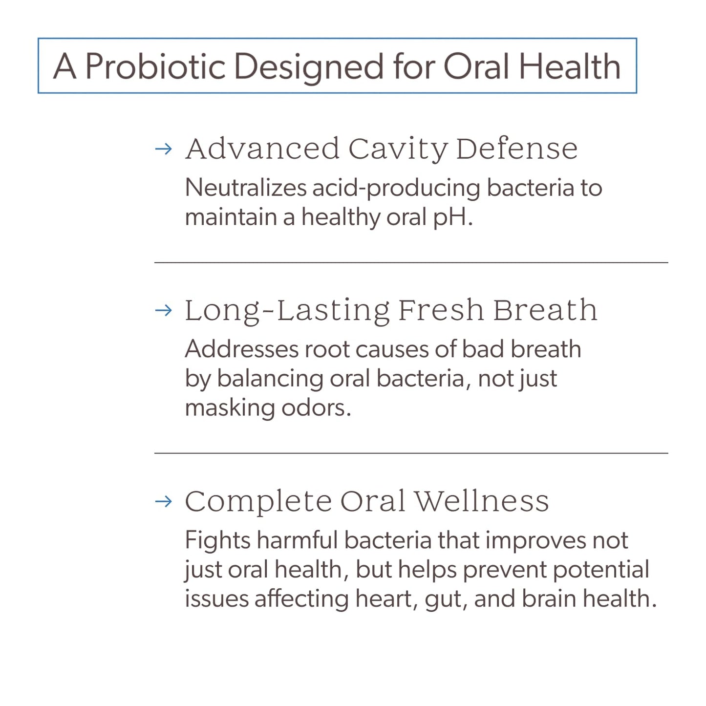 SuperTeeth Oral Probiotics for Mouth Bad Breath & Cavities, Oral Defense Dental Probiotic to Support Healthy Teeth & Gums, Lactobacillus Reuteri
