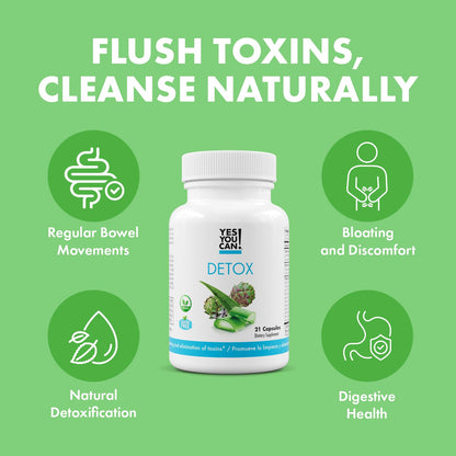 Yes You Can! Natural Detox Pills - Diuretic Cleanse with Electrolytes & Vitamins - Helps with Water Retention - Gluten-Free, 21 Capsules