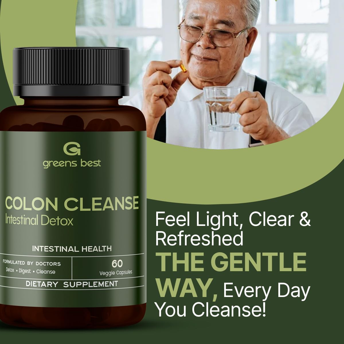 GREEN'S BEST Colon Cleanse Capsules – Advanced Digestive Support & Natural Detox – with Probiotics, Senna, Aloe Ferox & Fiber