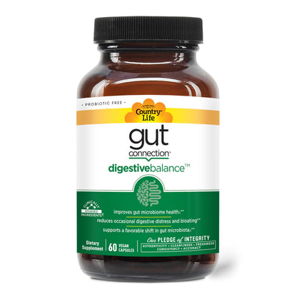Country Life Gut Connection Digestive Balance – Prebiotic & Digestive Enzyme Supplement for Gut Health, Bloating Relief, and Improved Bowel Movements