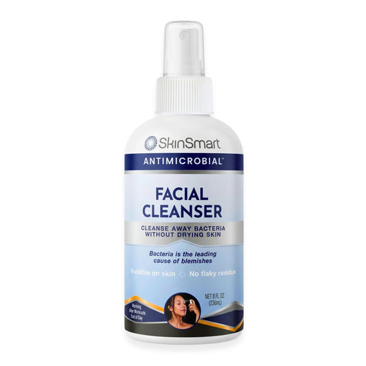 SkinSmart Antimicrobial Facial Cleanser for Breakouts & Blemishes; Hypochlorous Acid Formula Targets Bacteria to Reduce