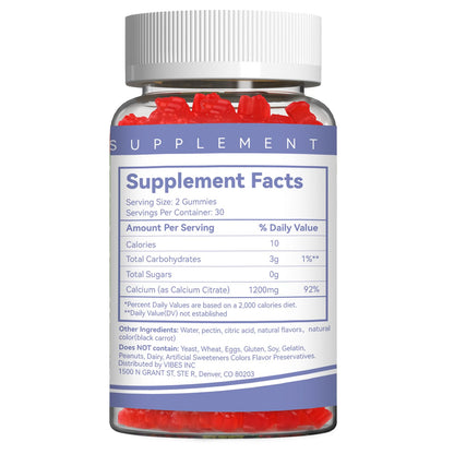 Calcium Citrate Gummies, Chewable 1200mg Calcium Gummies for Women & Men, Calcium Supplement for Muscle & Immune Support,