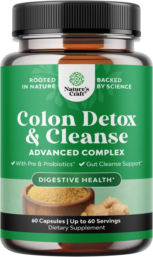 Herbal Colon Cleanse for Women & Men - 15 Day Gut Cleanse Detox for Women & Men with Senna Leaf Cascara Sagrada & Psyllium Husk for Fasting Acting Relief