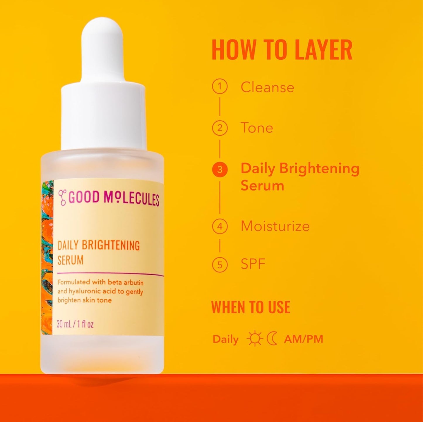 Good Molecules Daily Brightening Serum Pack 3 – 1 fl oz / 30 ml Each | Lightweight Brightening Serum with Beta Arbutin 3% & Hyaluronic Acid for Even-Looking Skin