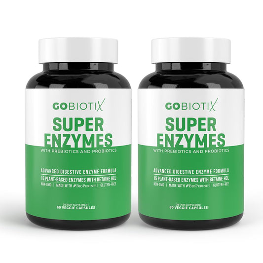 GOBIOTIX Digestive Enzymes Supplement with Prebiotics and Probiotics for Women and Men - Gut Health, Gluten Digestion, Lactose Absorption