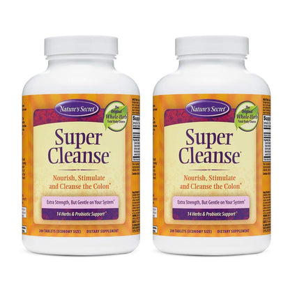 Nature's Secret Super Cleanse Extra Strength Toxin Detox & Gentle Elimination Body Cleanse, Digestive & Colon Health Support - Stimulating Blend of 14 Herbs