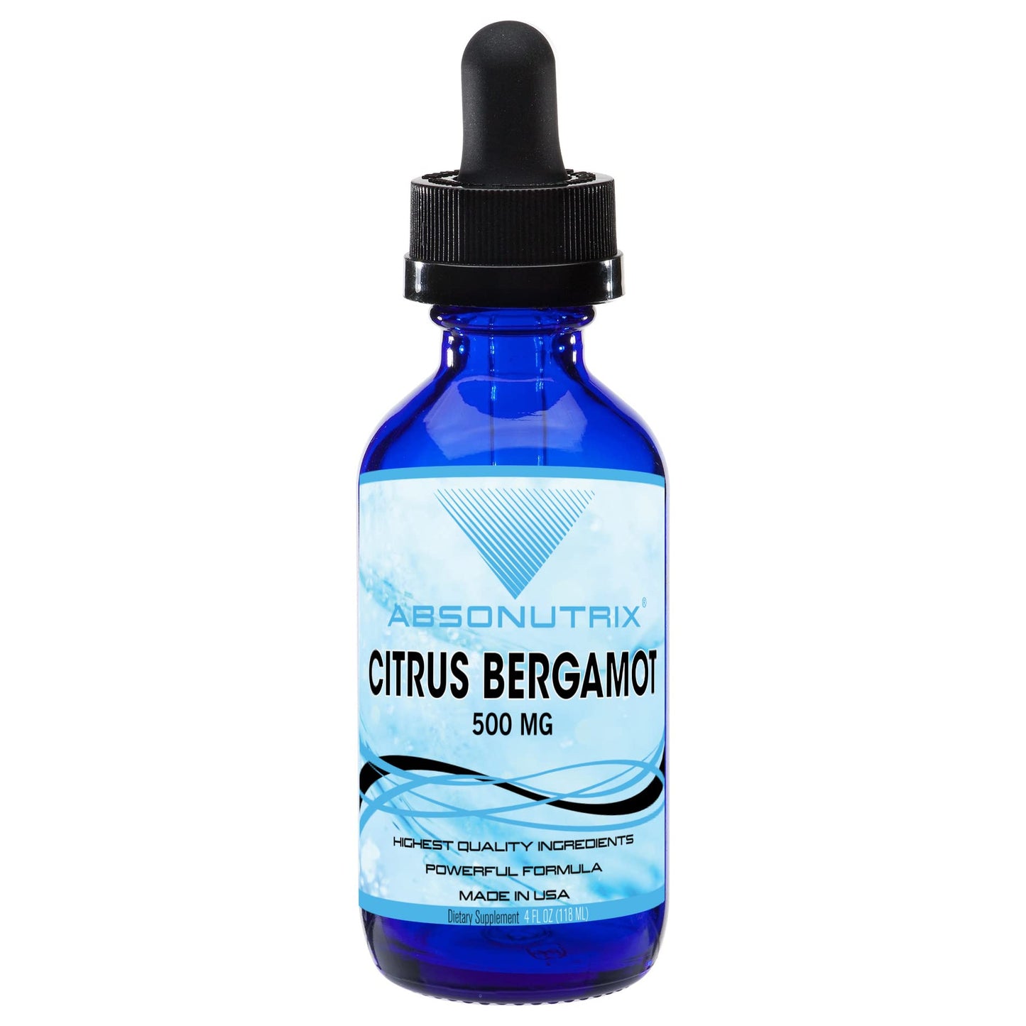 Absonutrix Citrus Bergamot Extract 500 mg, 4 Fl Oz Bottle, 200 Potent Servings, Easy-to-Consume Liquid Drops, Quick Absorption, Gluten-Free, Third-Party Tested